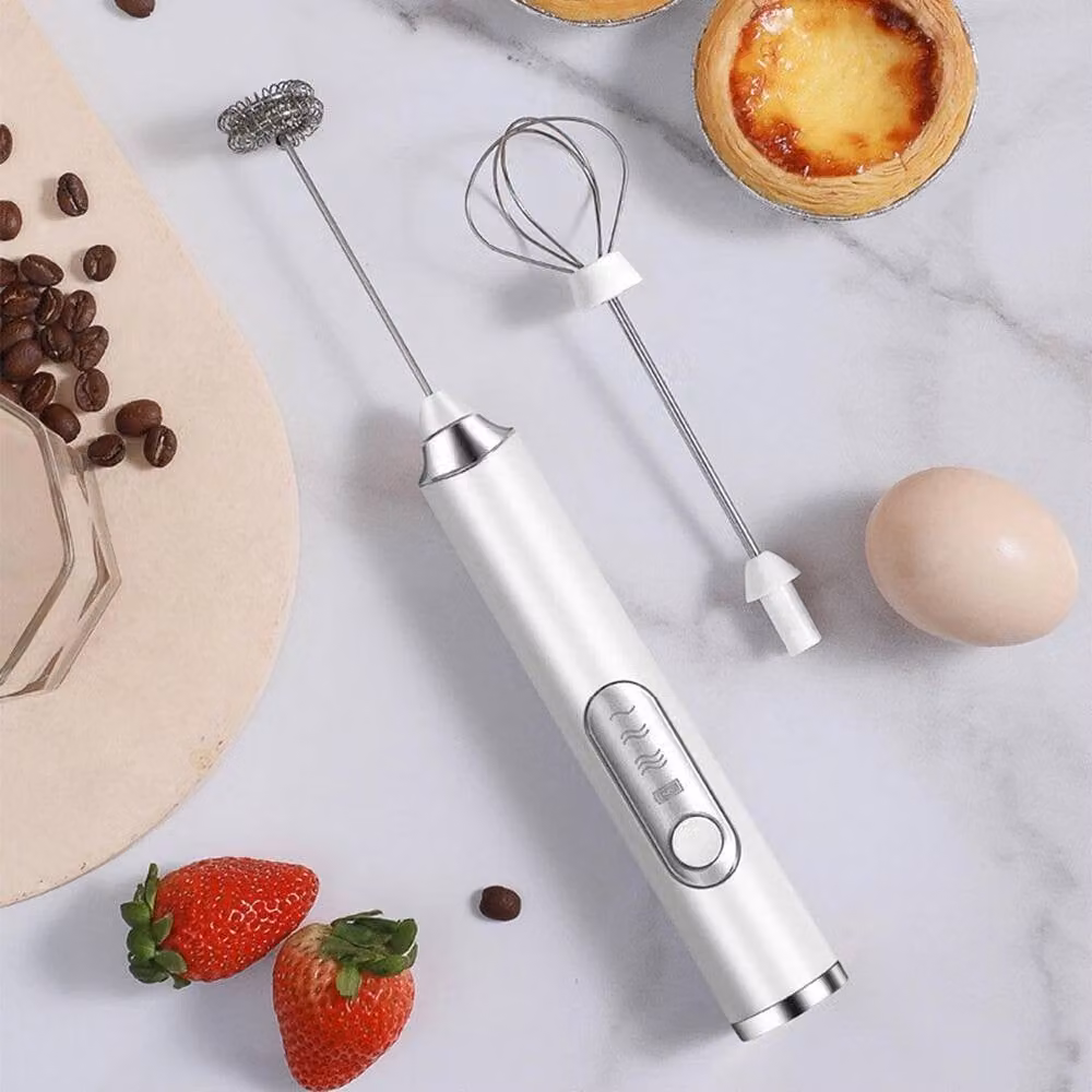 NESTLUNE Rechargeable White Handheld Electric Egg Frother and Whisk, H 100 cm x W 15 cm – 2
