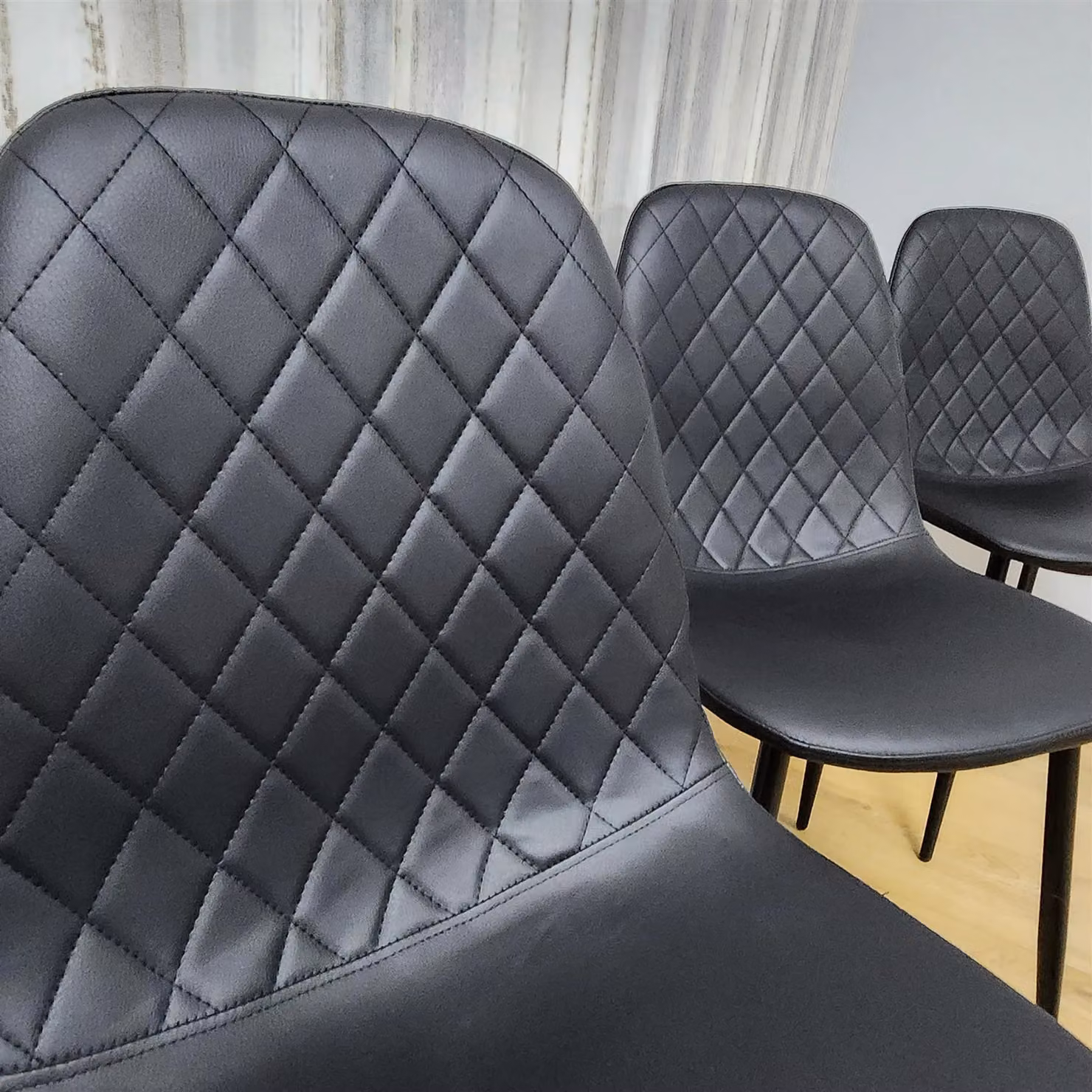 Kosy Koala Set of 4 Black Faux Leather Dining Chairs – 3