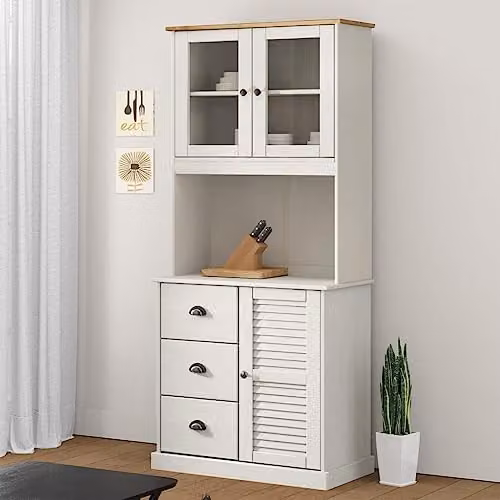 vidaXL VIGO White Rustic Solid Wood Pine Dresser Top W/D/H: 78 x 30 x 100 cm – 2