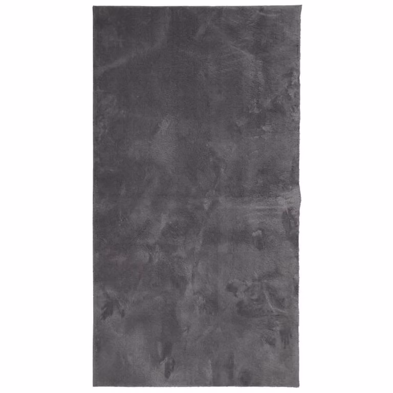 Berkfield Home Round Short Pile Soft and Washable Rug in Anthracite Grey, Diameter: 80 cm
