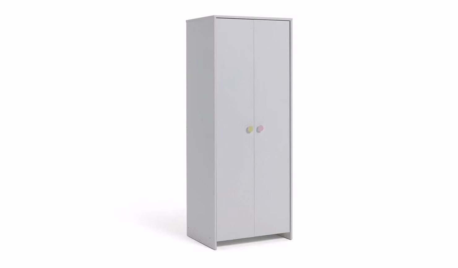 Juno 2 Door Kids Wardrobe in White for Childrens Bedroom Storage Furniture H 166.8 x W 65.5 x D 49.5 cm