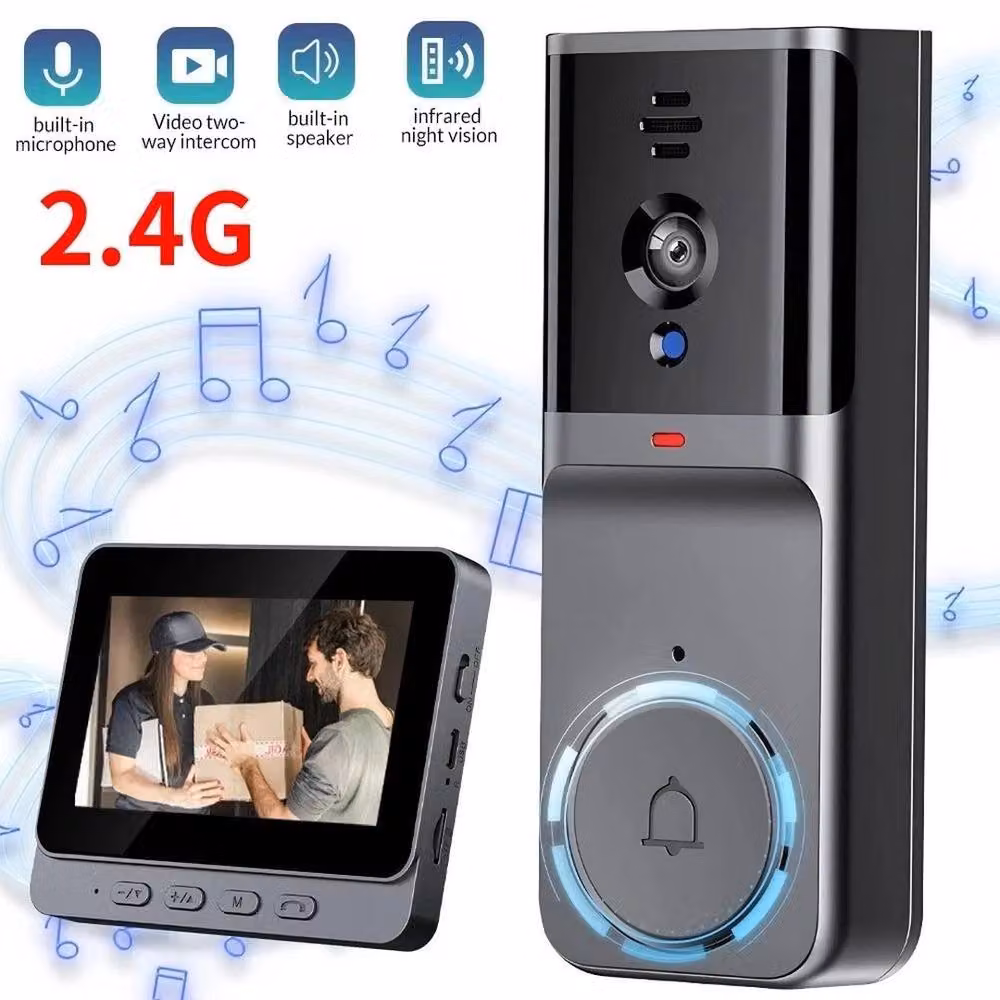 SPETLEK HD Smart Wireless Video Doorbell Security Camera in Black – 3