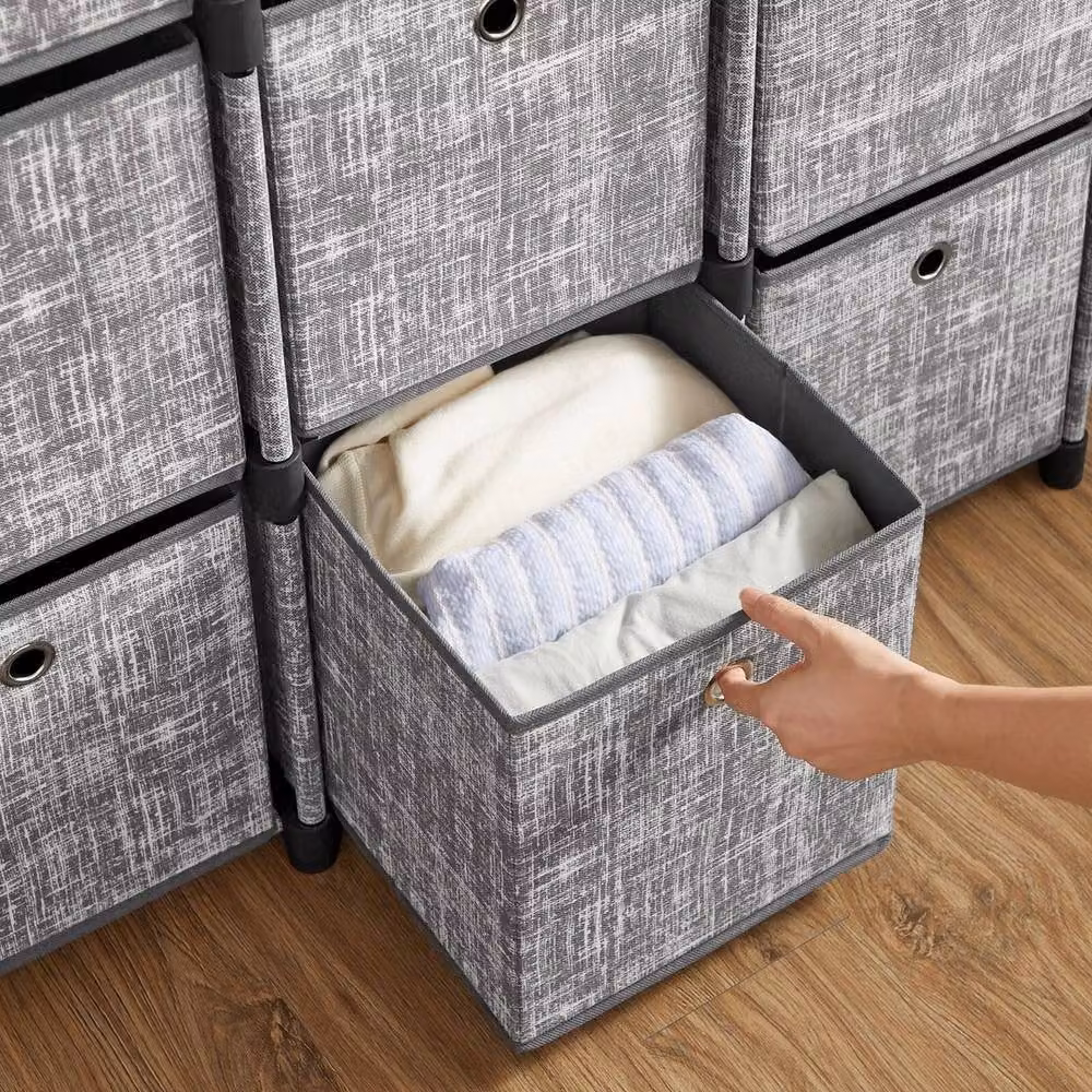 KORVIXA 9-Cube Drawer Organiser Storage Unit in Grey – 3