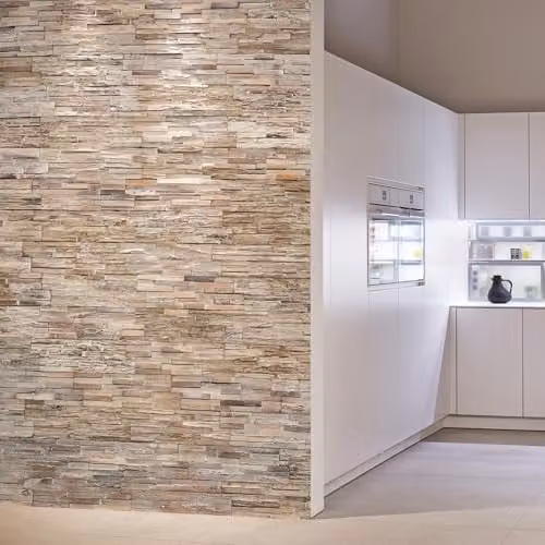 Wallsupply UltraWood White Wash Recycled Solid Teak Wood Wall Cladding 3D Interlocking Tiles, 10pcs 0.9m²