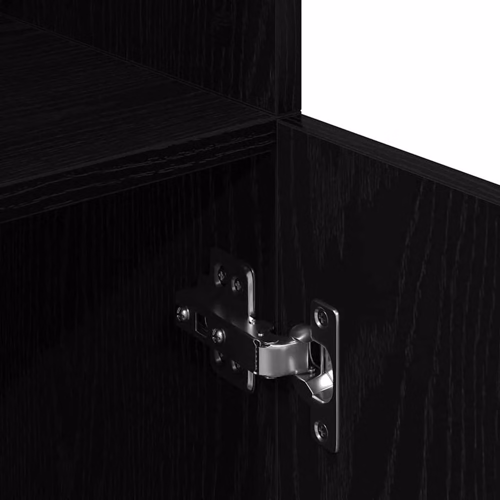 Berkfield Home Modern Black Kitchen Cabinet with Hinged Doors and Open Shelves, W/D/H: 57 x 41.5 x 131.5 cm – 4