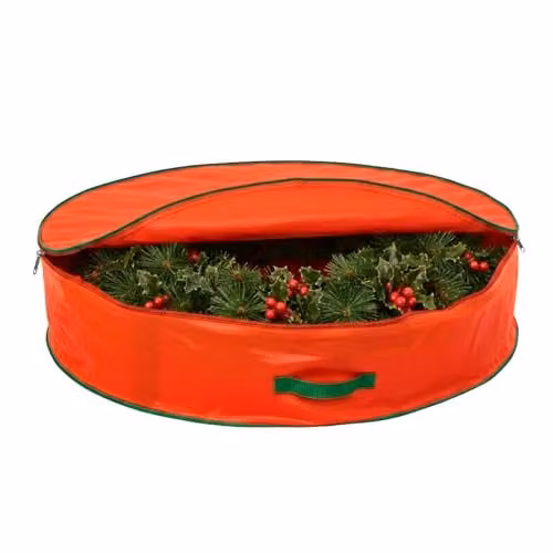 Shatchi Christmas Wreath and Garland Storage Bag in Red, 76 x 20 cm