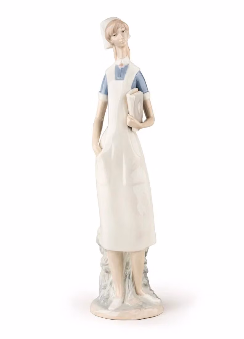 Lladró Nurse Porcelain Figurine in White