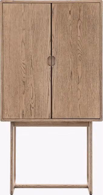 Perch & Parrow Whittle Scandinavian Oak Cocktail Cabinet in Brown