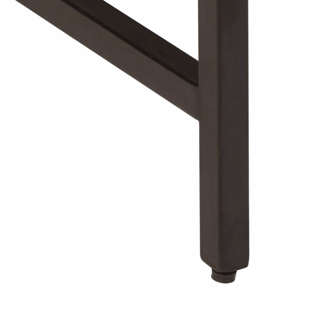 Berkfield Home Industrial Side Table in Brown Mango Wood and Iron, W/D/H: 45 x 45 x 50 cm – 5