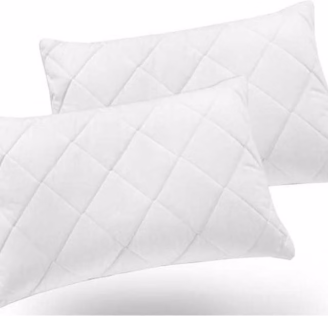Snug City Soft Touch Quilted Pillow Protector Pair in White with Envelope Closure