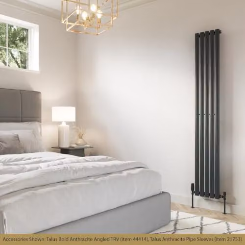 Omeara Anthracite Elliptical Tube Vertical Designer Radiator, W: 29 cm, H: 180 cm – 3