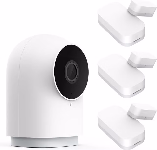 Aqara Smart Home Bundle with G2H Pro Camera Hub and 3x Door and Window Sensors, White