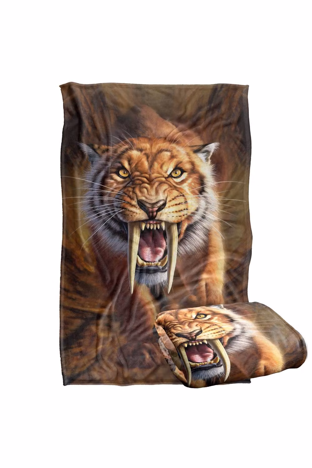 JQ Licensing Jlo Saber-Toothed Tiger Super Soft Silky Touch Fleece Throw Blanket, Multicolour, W/D/H: 91 x 147 cm – 7