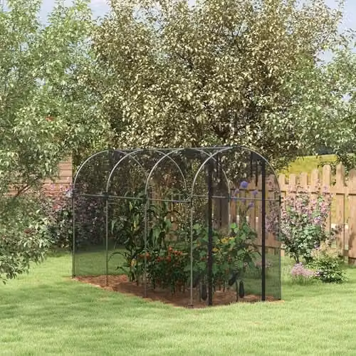 Outsunny Heavy Duty Fruit Cage Bird Netting Tent in Black, W/D/H: 360 x 120 x 188 cm – 2