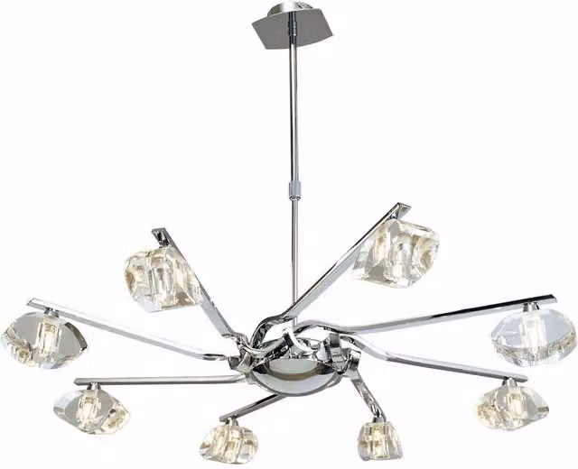 Netlighting Alfa 8 Light G9 Ceiling Pendant in Polished Chrome and Silver