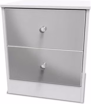 Welcome Furniture Padstow 2 Drawer Small Bedside Table in White