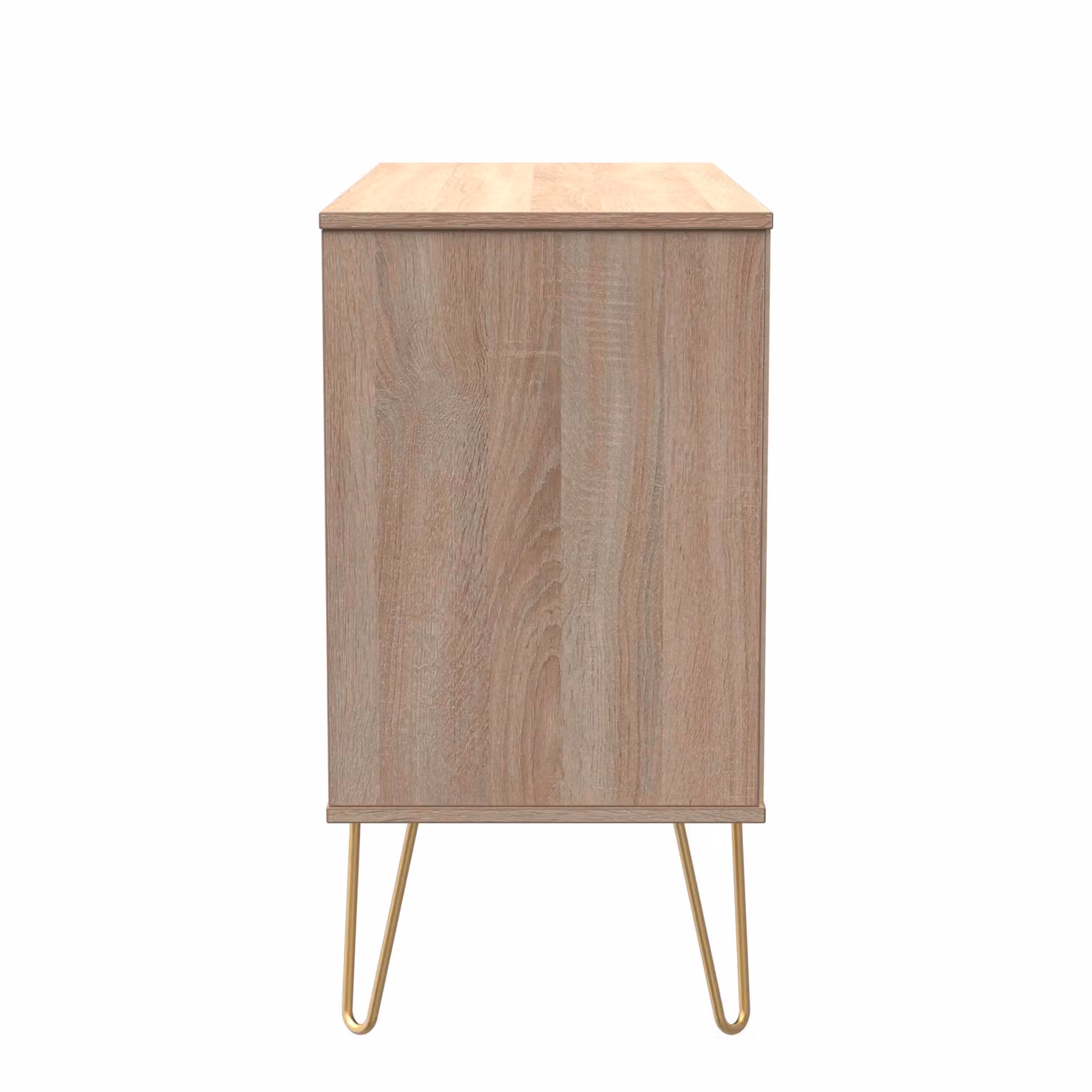 2 U Metro 3 Drawer TV Unit in Light Oak with Gold Metal Accents – 2