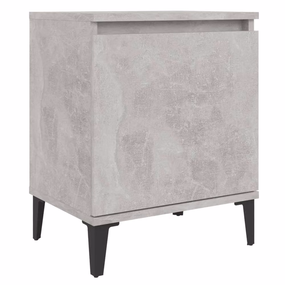 Berkfield Home Sturdy Bed Cabinet with Metal Legs in Concrete Grey, W/D/H: 40 x 30 x 50 cm – 2