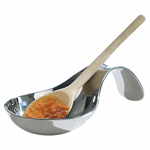 Orsina Stainless Steel Spoon Rest in Silver, W/D/H: 7 x 11 x 23 cm