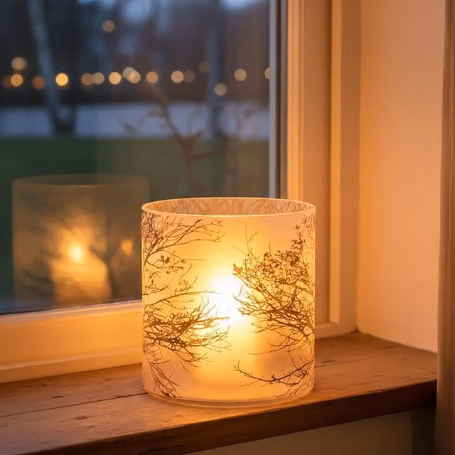 Orsina Branch Large Glass Hurricane Candle Holder in Brown