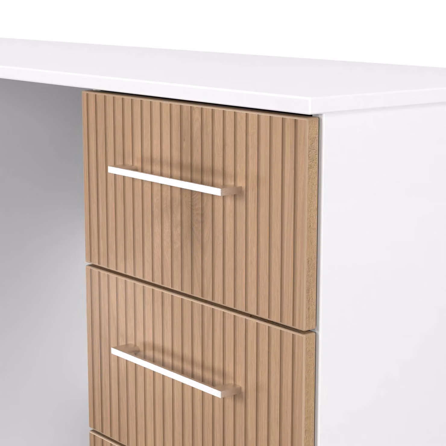 2 U Gloucester Ready Assembled 6 Drawer Kneehole Desk in White – 3