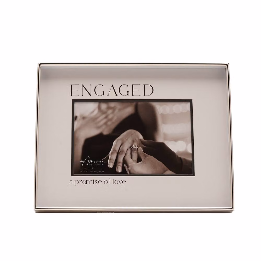 Amore by Juliana Silver and Black Rectangular Metal Wedding Photo Frame, W/H: 15.24 x 15.24 cm – 2