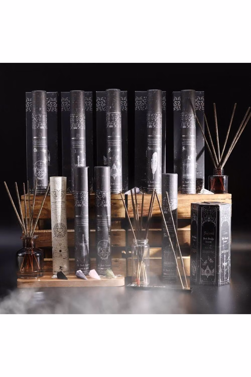 KDMD Ancient Witch Love Incense Sticks Set with Woody Scent in Black – 3