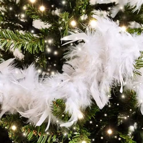 Melody Maison White Feather Boa Christmas Garland – 2