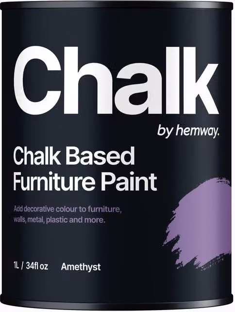 Hemway Chalk Based Furniture Paint in Amethyst Purple, Flat Matt, 1L