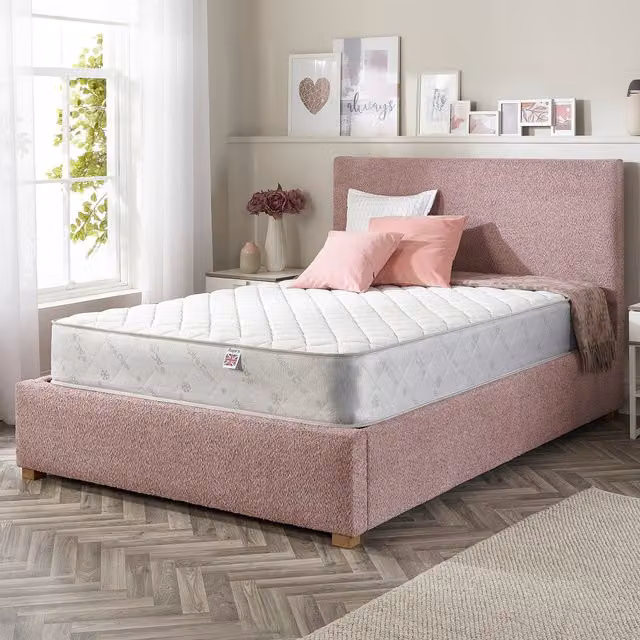 Aspire Essentials Natural Wool 600 Dual Layer Hybrid Mattress, White, W/D/H: 140 x 200 cm