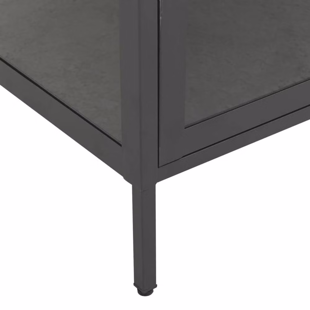 Berkfield Home Durable Display Cabinet in Anthracite and Black with Glass Doors, W/D/H: 90 x 40 x 180 cm – 3