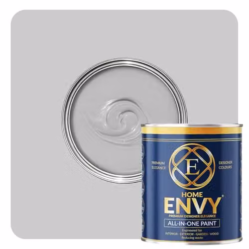 HOMES ENVY All-in-One Multi Surface Paint for Interior and Exterior Walls and Wood, Matt, Grey, 1L
