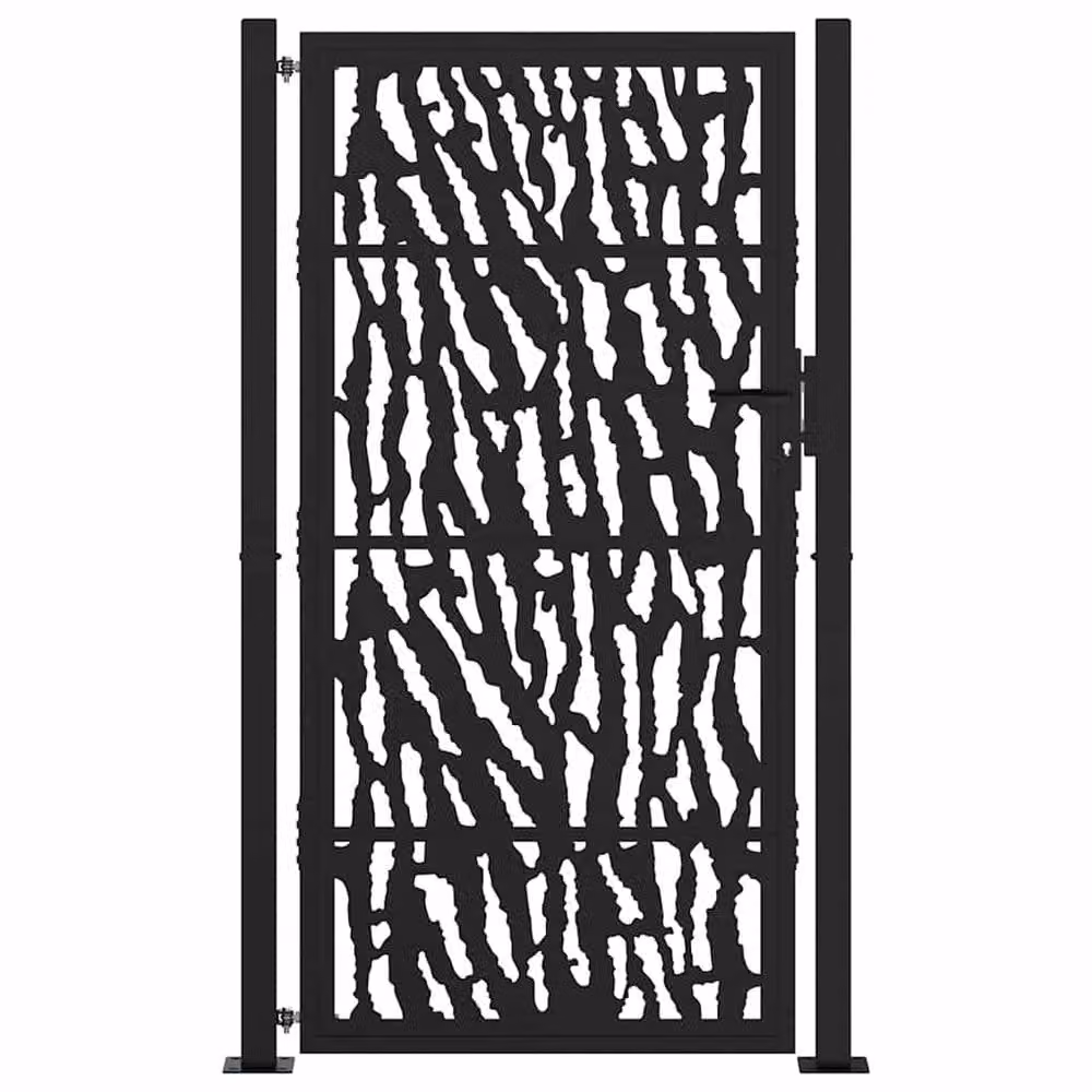 Berkfield Steel Garden Gate in Black, W: 105 cm, H: 180 cm – 3