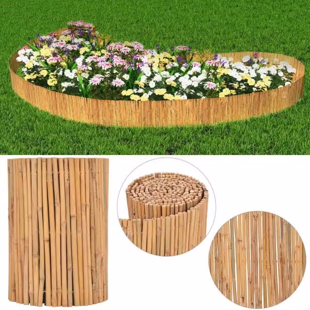 Berkfield Home Woven Bamboo Fence Mat, Brown, W: 500 cm, H: 30 cm – 1