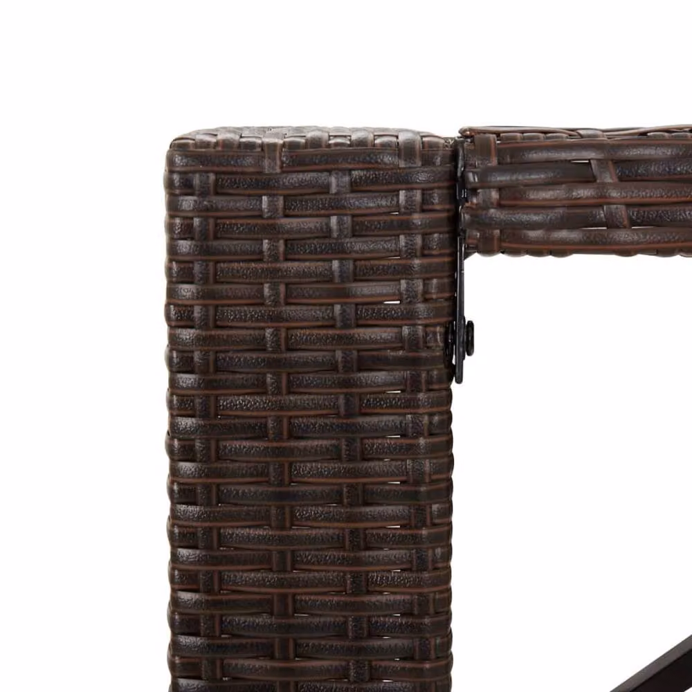 Berkfield Home Beautiful Bar Table with Glass Top in Brown Poly Rattan and Metal, W: 145 cm, D: 80 cm, H: 110 cm – 4