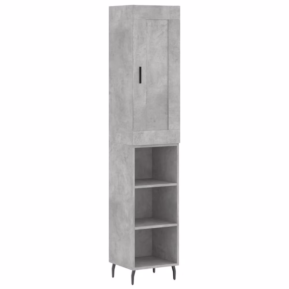 Berkfield Home Highboard in Grey, W/D/H: 34.5 x 34.0 x 180.0 cm – 3
