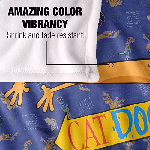 LOGOVISION Nickelodeon Catdog Running and Screaming Super Soft Microfibre Fleece Throw Blanket, White, W: 152 cm, D: 127 cm – 3