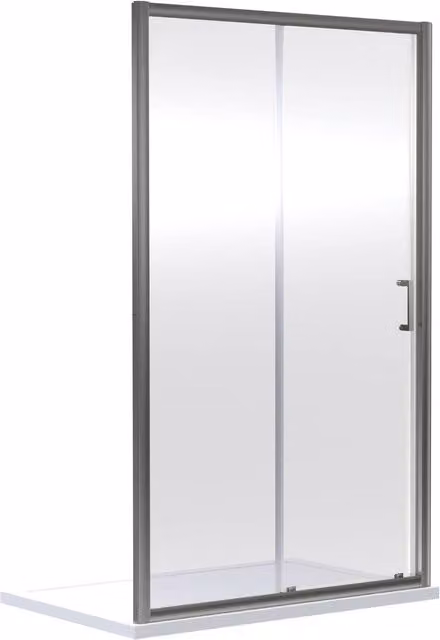Balterley Rectangular Single Sliding Shower Door, Silver, W: 120 cm, H: 190 cm