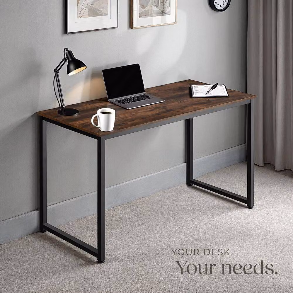 tectake Flint Writing Desk in Brown and Black, W/D/H: 140 x 60 x 75 cm – 6