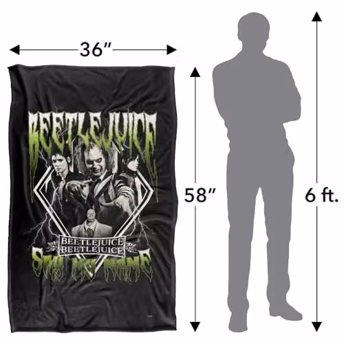 LOGOVISION Beetlejuice Beetlejuice 2 (2024) Group Band Super Soft Silky Touch Fleece Throw Blanket, Multicolour, W: 91 cm, D: 147 cm – 4