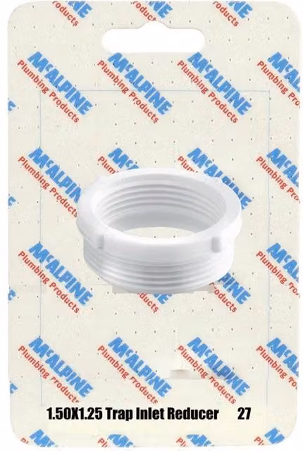 McAlpine CARD-27 Plastic Trap Inlet Reducer, White