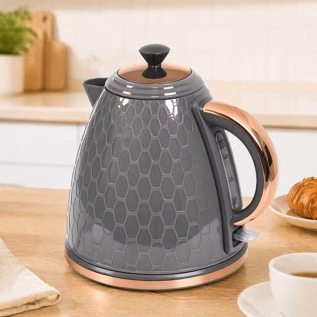 STILVORA 1.7L Rapid Boil Kettle with Boil-Dry Protection and Limescale Filter in Grey