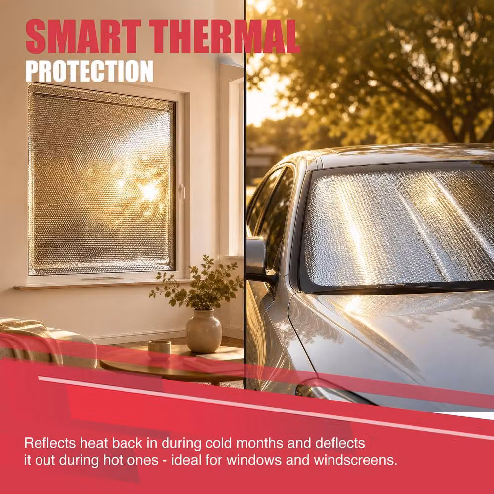 Haltons 2 Pack Reflective Radiator Foil in Silver, Self-Adhesive and Cuttable Aluminium Insulation, W: 60 cm x L: 10 m – 5