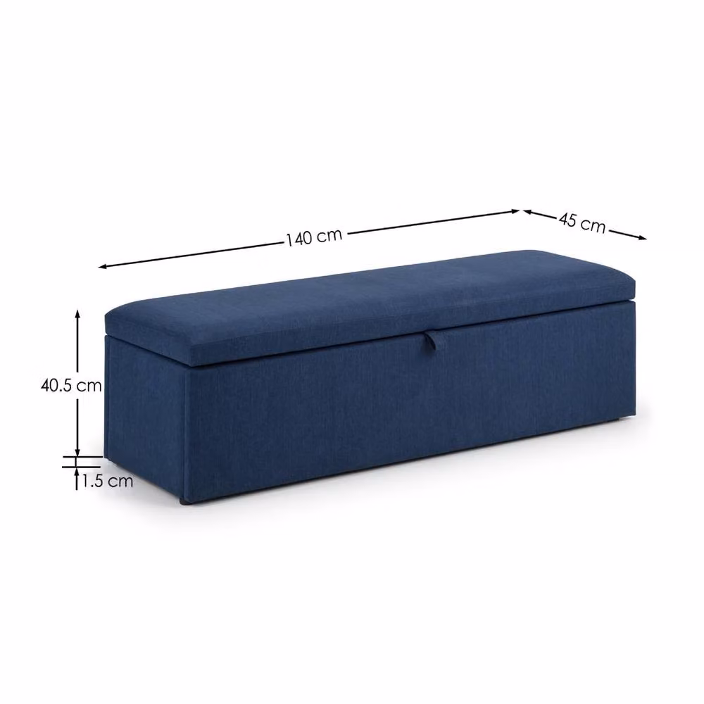 Cheshire Premium Ventura Blanket Box in Blue with Upholstered Frame – 4
