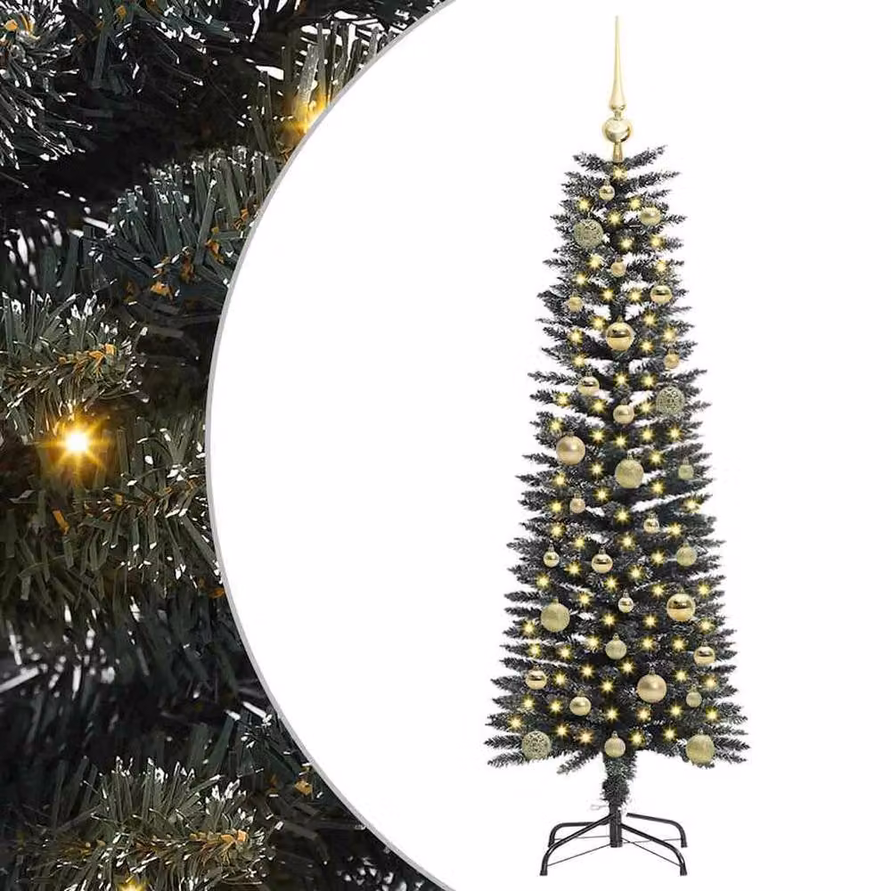 Berkfield Home Elegant Green Artificial Christmas Tree with 150 LEDs, W/D/H: 43 x 43 x 150 cm – 3