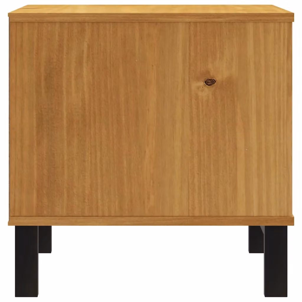 Berkfield Home FLAM Side Table in Brown Solid Pine Wood, W/D/H: 50 x 50 x 50 cm – 5