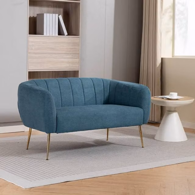 Artemis Home Stanton 2 Seat Upholstered Fabric Sofa in Petrol Blue – 1