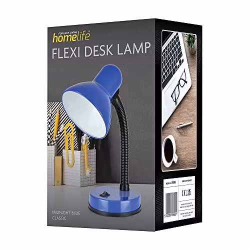 HOMELIFE Classic Flexi Desk Lamp in Midnight Blue, Height: 34 cm – 4