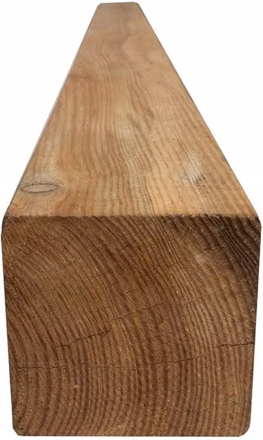 Snowdon Timber Pack of 6 Treated Eased Edge Square Fence Posts, Natural Wood, W: 9 cm, L: 9 cm, H: 2.4 m