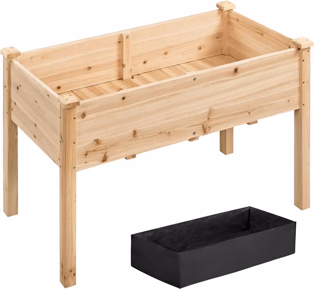 Yaheetech Rectangle Wood Raised Bed Planter for Your Yard in Brown or Yellow